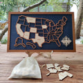 Craftpilot.co Custom USA Travel Map - 50 States Checklist Walnut