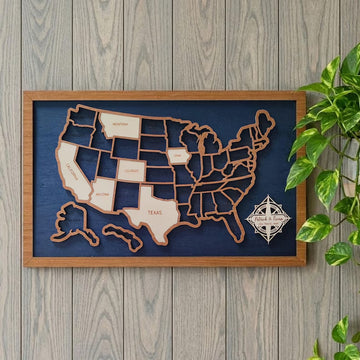 Custom USA Travel Map - 50 States Puzzle Map