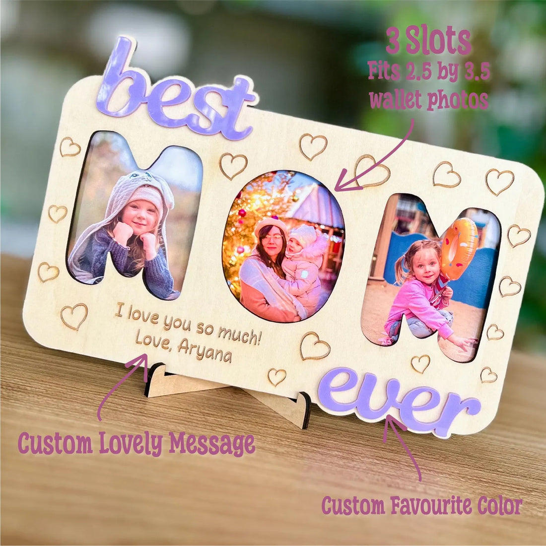 Personalized Triple Picture Frame Family Gifts