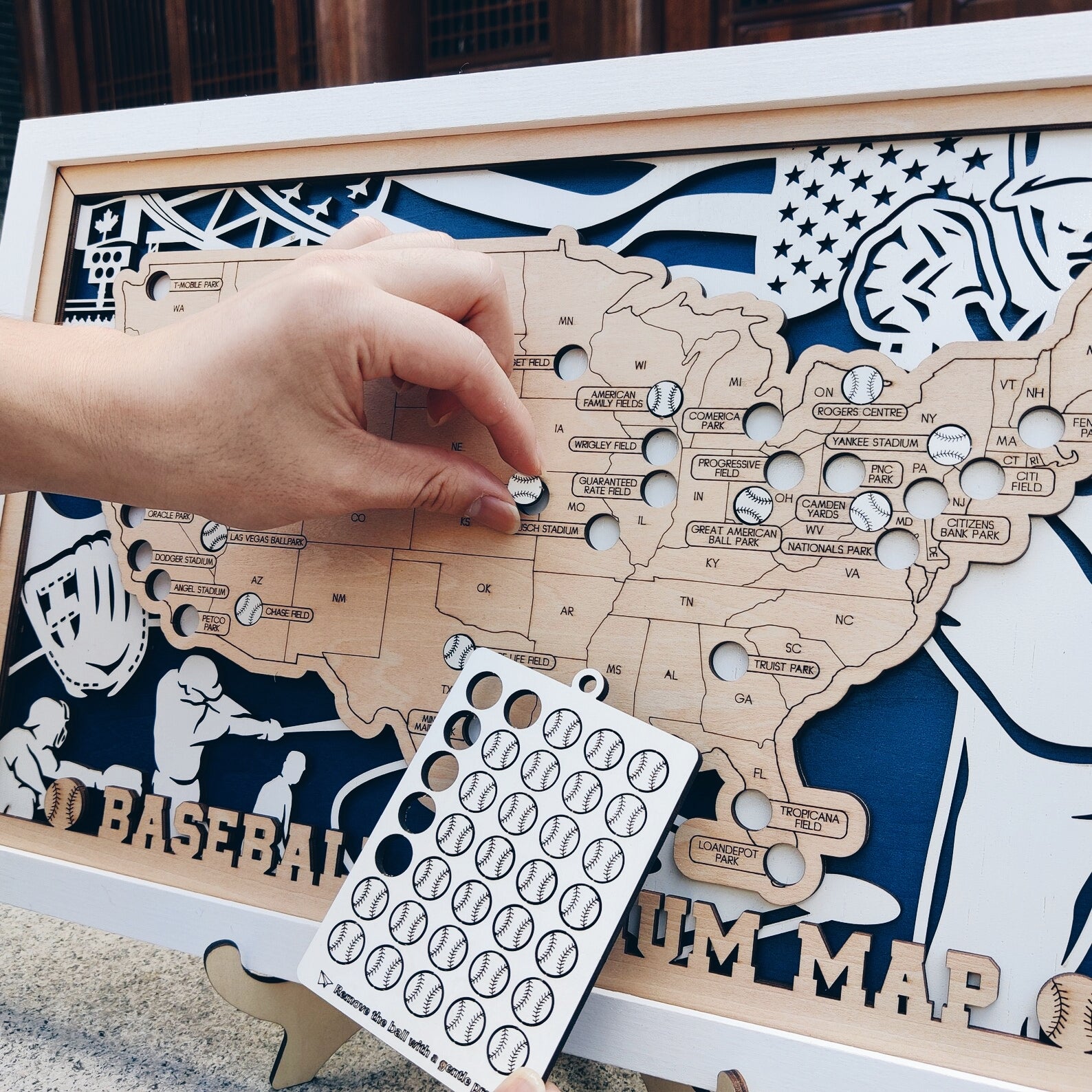 Craftpilot Wood Frame for M/L Size Travel Map