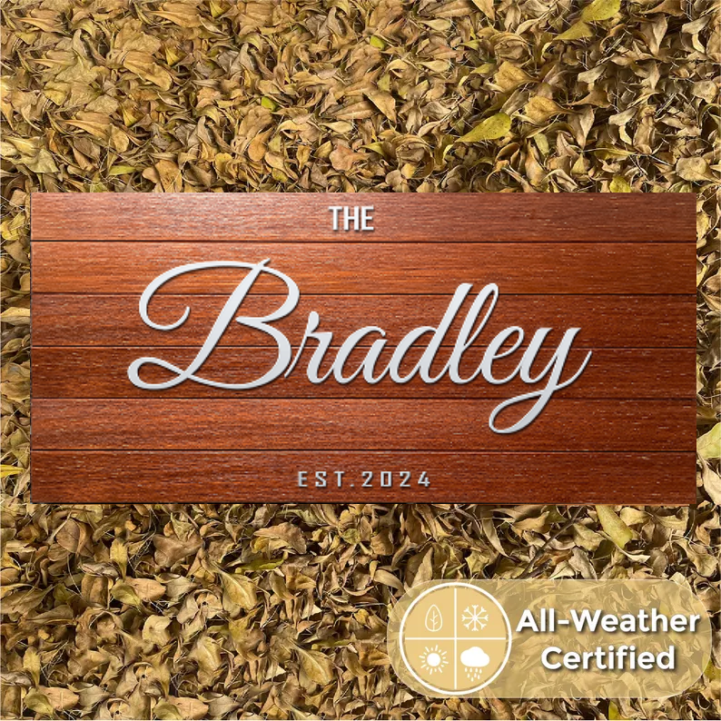 Personalized Merbau Wood Outdoor Sign