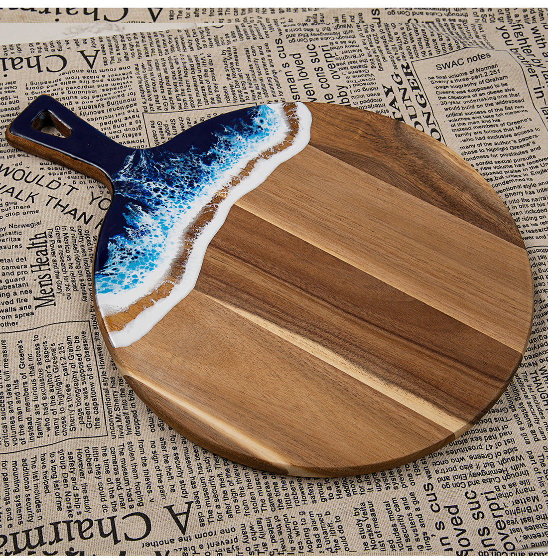 Cutting Board, Ocean Wave Charcuterie Board, 15.7L x 11.8W x 0.6H inch