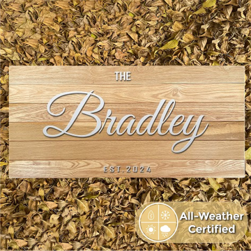 Personalized Oak Wood Family Name Sign