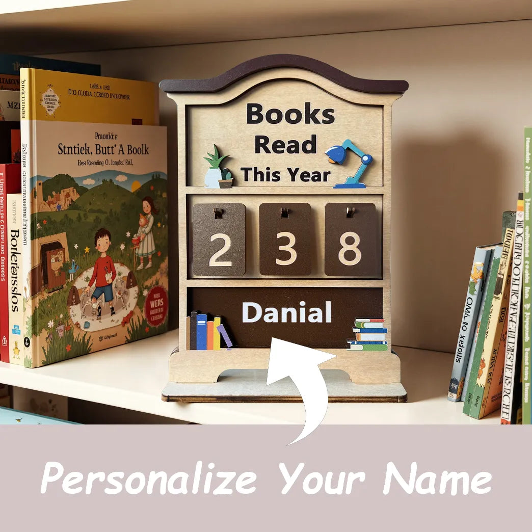 Craftpilot Custom Name Books Read Counter Sign - TrackB