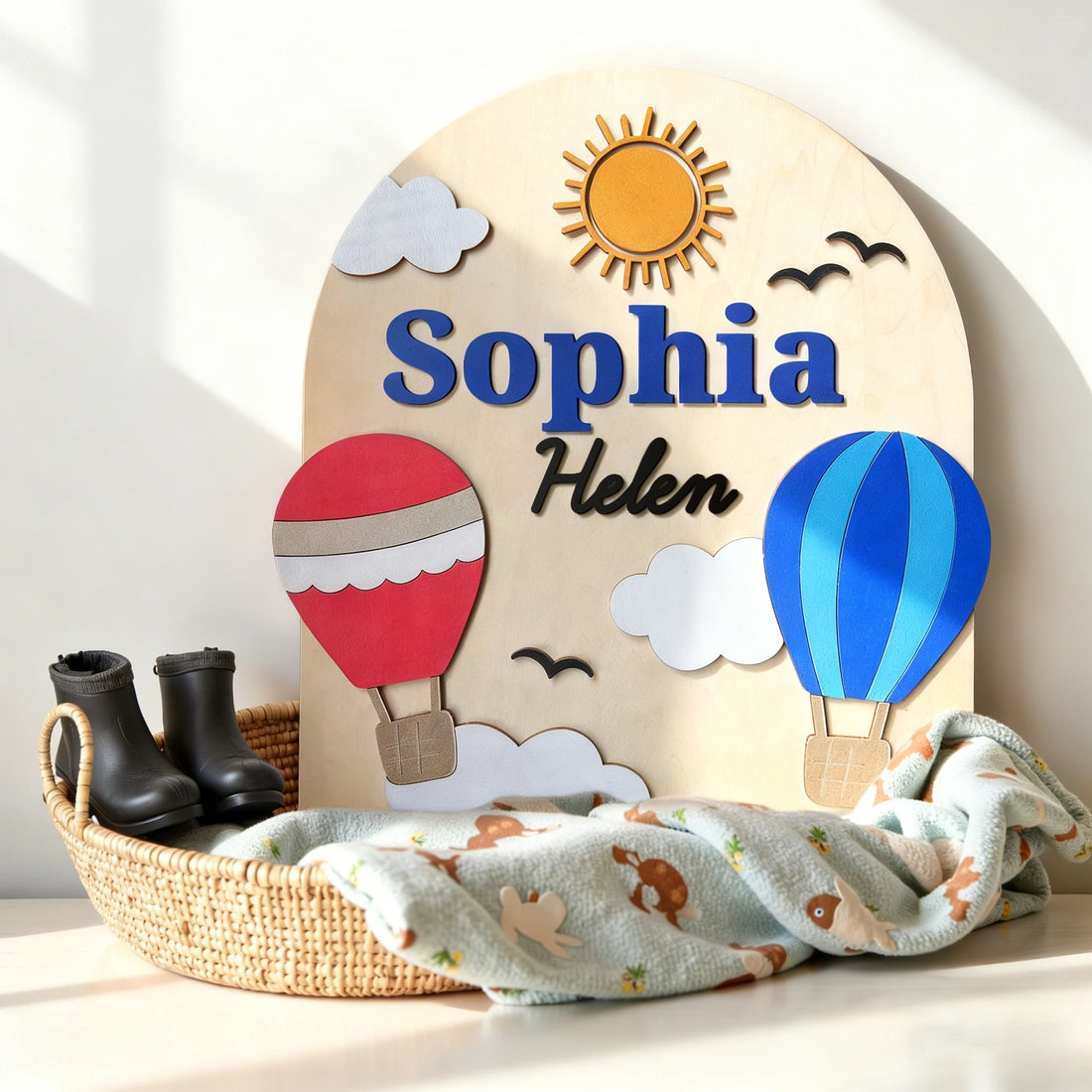 Custom Vehicle Theme Baby Name Sign for Playroom