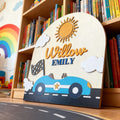 Craftpilot.co Custom Vehicle Theme Baby Name Sign for Playroom