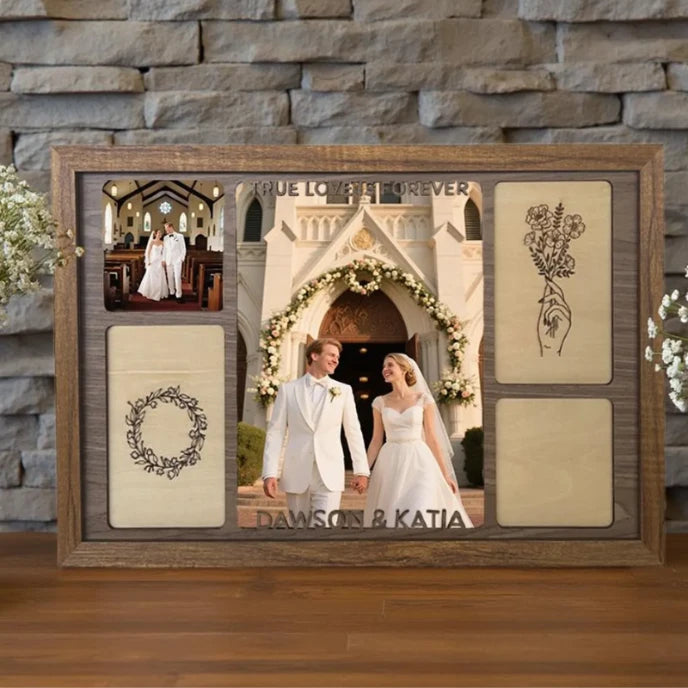 Personalized Wedding Photo Collage w/ Frame