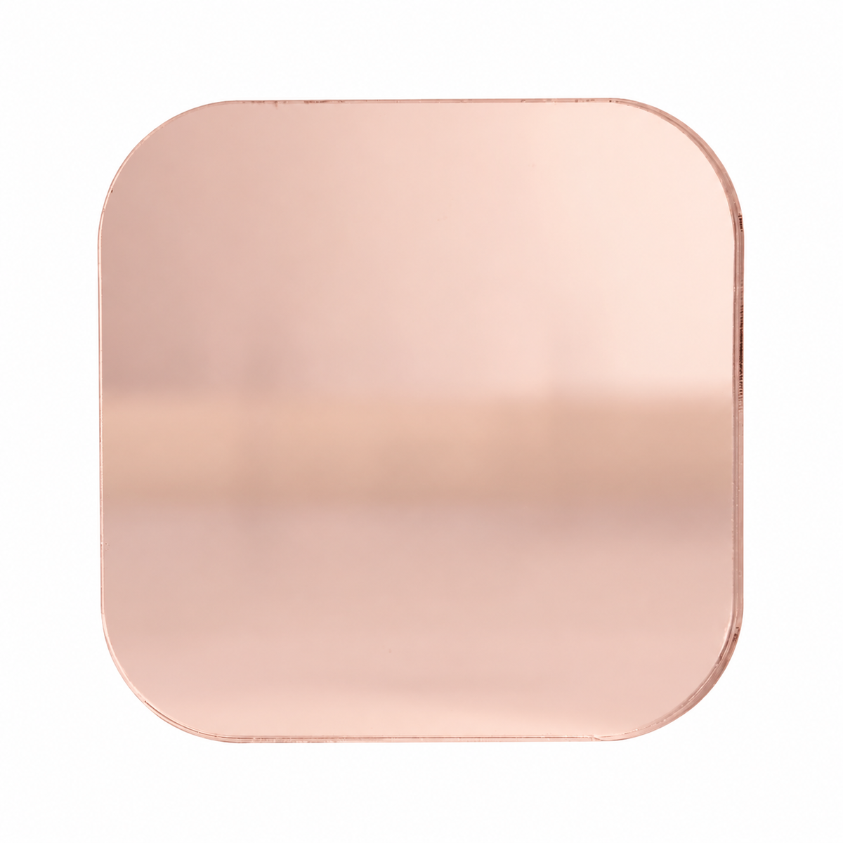 Rose Gold Mirror acrylic sheet in a soft champagne-copper pink finish