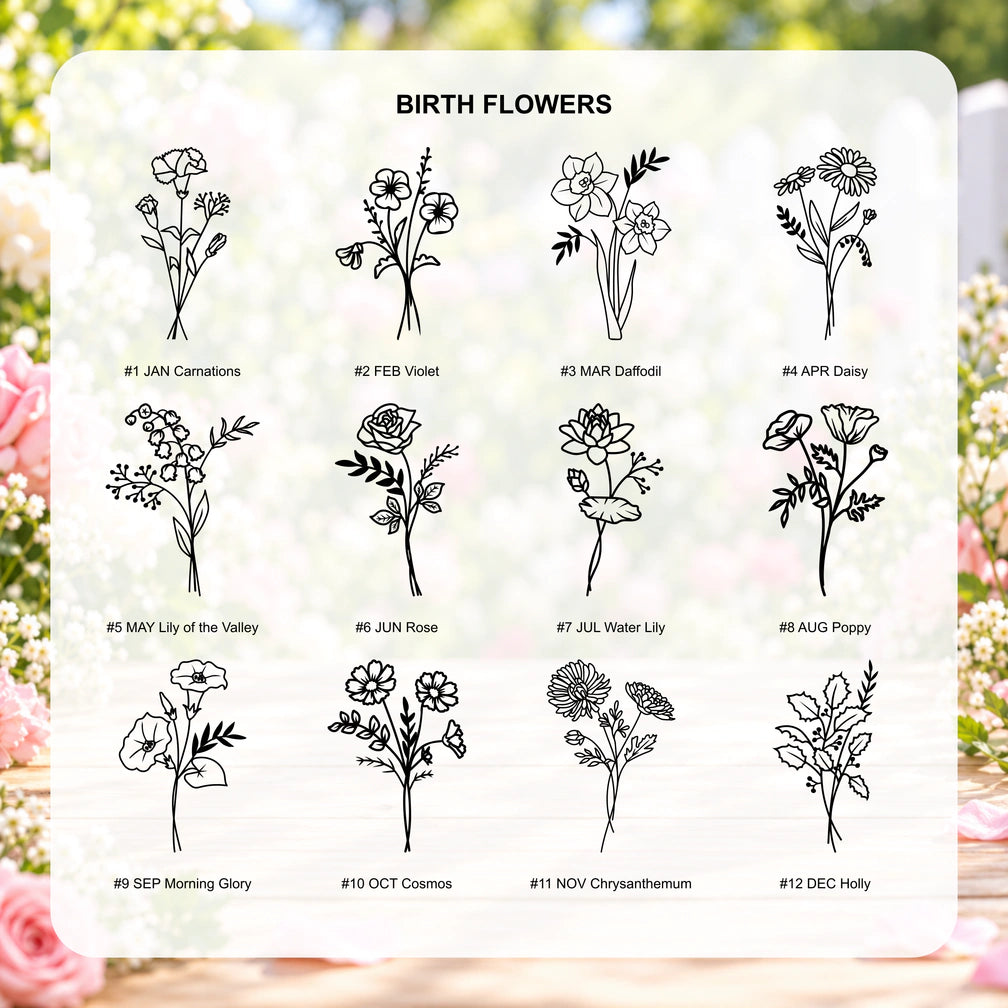 Personalized Birth Flower Tumbler with Kid's Name | 17oz Insulated