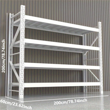 6.56Lx1.96Wx6.56H FT Industrial Heavy Duty Metal Racks Storage Shelving White