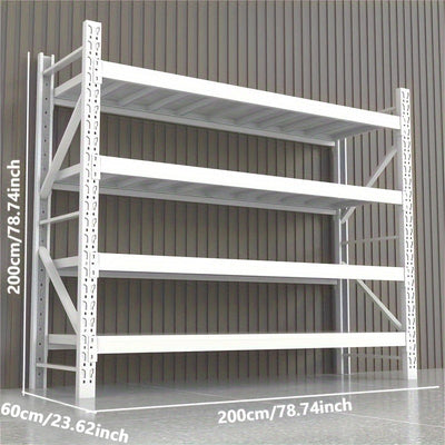 Craftpilot 6.56Lx1.96Wx6.56H FT Industrial Heavy Duty Metal Racks Storage Shelving White White