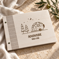 Adventure with Dad wooden scrapbook on warm stone