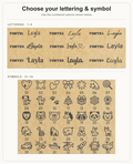 Nine lettering styles and 35 numbered symbol choices