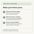 Craft Pilot frame customization guide: choose frame options, enter the exact name, and select a name color if offered.