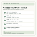 Choose your school photo frame layout: US, UK, Canada, Australia, or custom