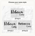 Three name lettering styles