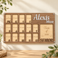 Walnut K–12 school photo frame in a warm cream and sage setting
