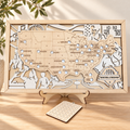 Personalized Basketball Stadium Map with Stand - NBA Bucket List in a warm Craft Pilot product setting