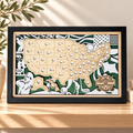 Custom Golf Course Map with Push Pins in a warm Craft Pilot product setting