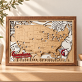3D Wooden MLB Stadium Map with Frame - M Size 18 x 11 in a warm Craft Pilot product setting