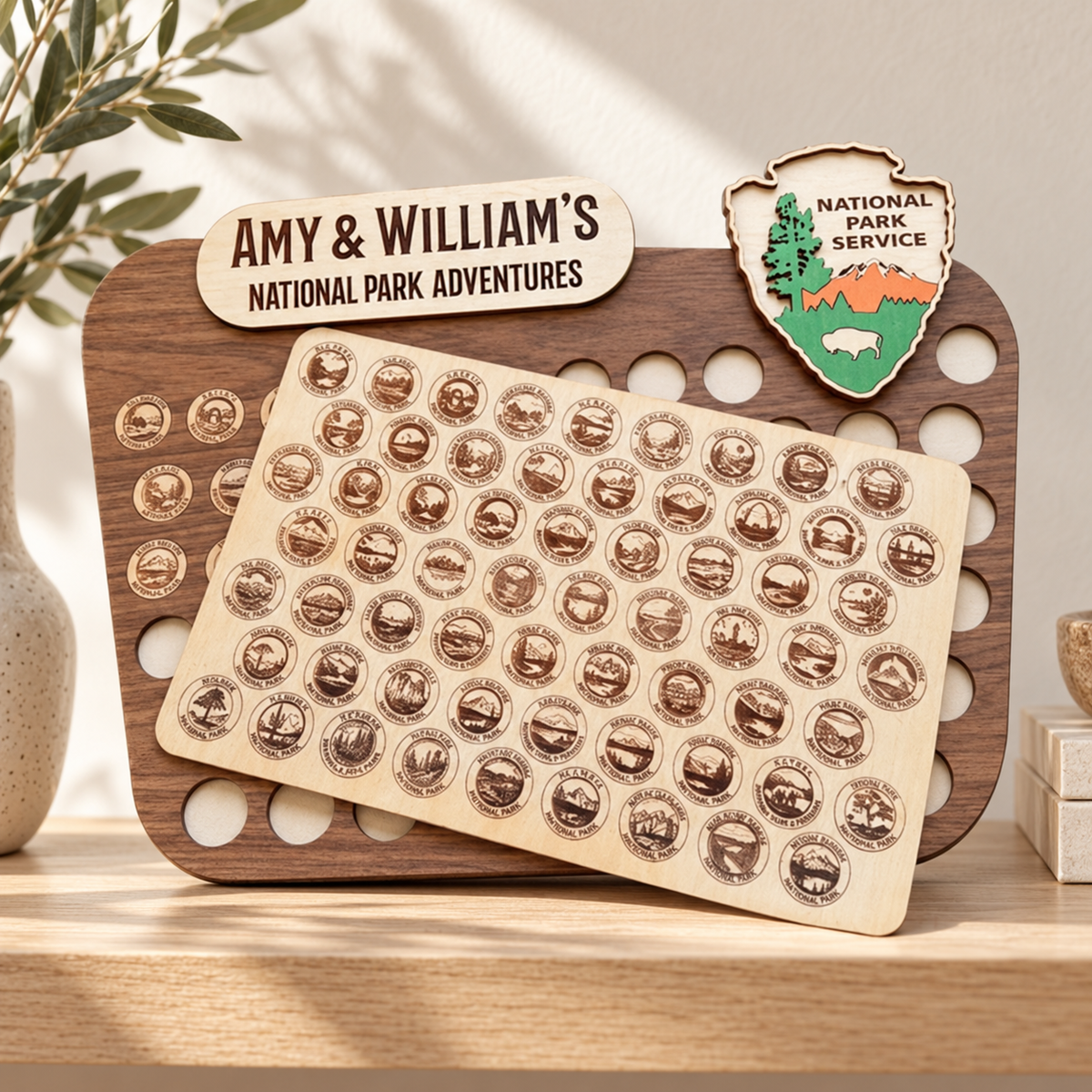 National Park Tracker Board - Push Pin Checklist