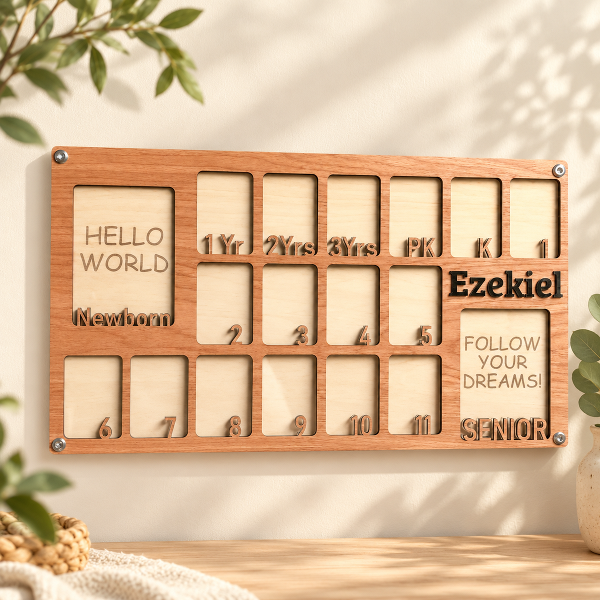 Personalized Newborn-to-Graduation Photo Frame