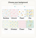 Eight background patterns for the piggy bank