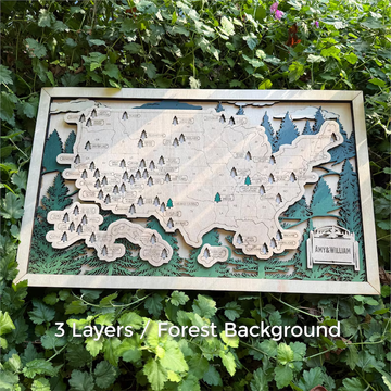 Personalized National Parks Travel Map with Frame