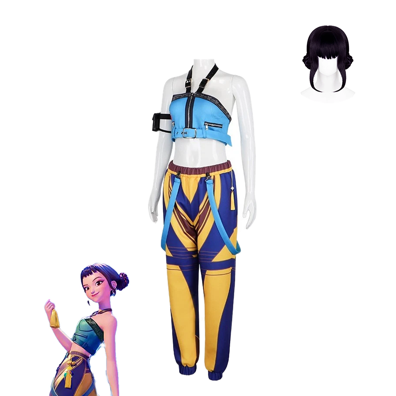 K-Pop Huntrix Zoey Cosplay Costume Outfit & Wig Set
