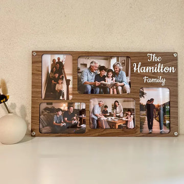 Personalized Family Photo Frame with Metal Hanger