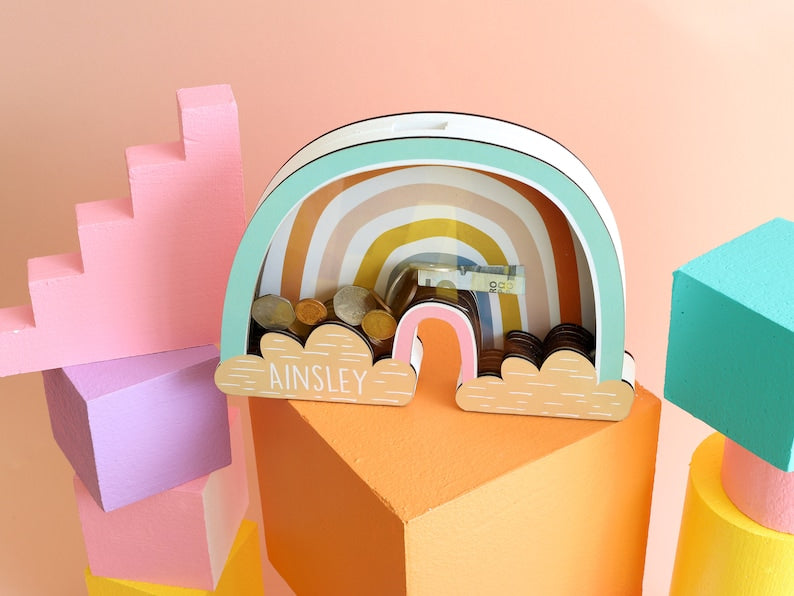 Personalized Rainbow Money Box