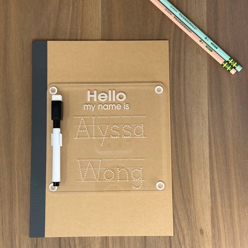 Personalized Acrylic Name Tracing Board with Marker Pen