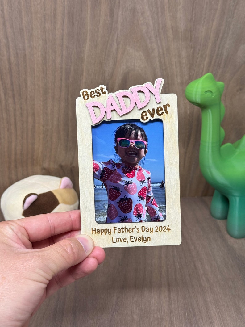 Custom Photo Fridge Magnet | Personalized Picture Frame | Car Visor Clip | Gift for Dad | Father’s Day Gift | Drive Safe Gift|Best Dad Ever