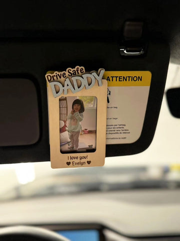 Craftpilot Personalized Photo Frame with Visor Clip, Fridge Magnet - Gift for Dad Clip Mount