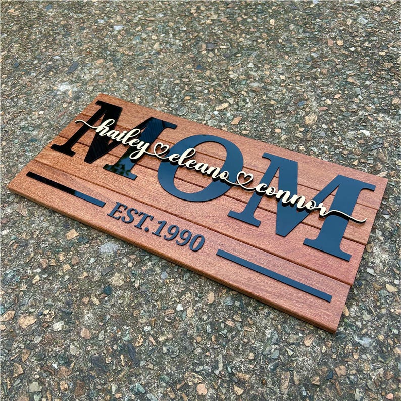Mom Type Sign Personalized Mom Sign with Names – Craft Pilot