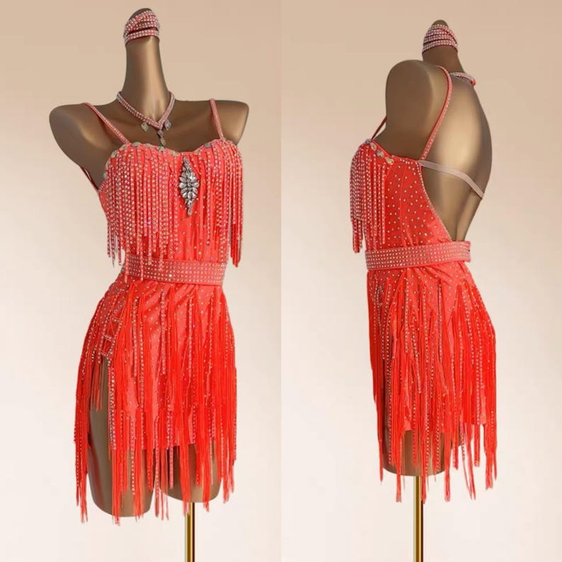 Custom Made to order Latin Dress 40 Colors to Choose Women Kids Girls Fringe Latin Dance Professional Competition Dress Dark Blue Purple