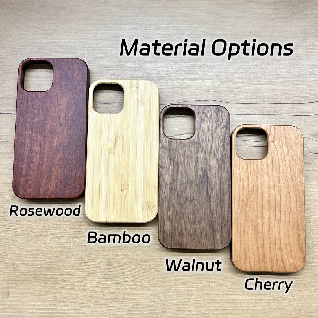 Custom Engraved Wooden iPhone Case  - for iPhone 15, iPhone 15 Pro, etc.
