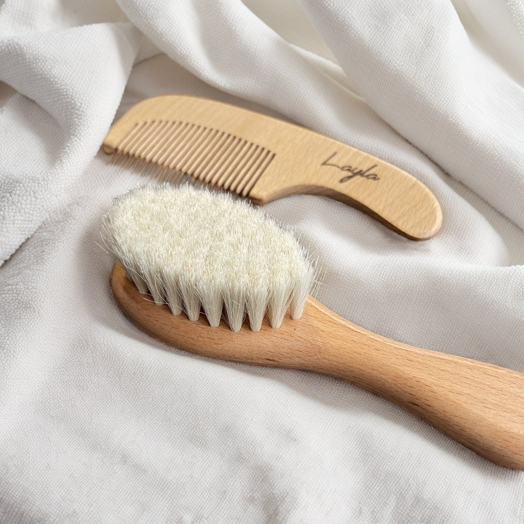 Personalized Baby Hair Brush & Comb Set - Newborn Shower Gift