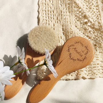 Personalized Wooden Baby Hair Brush & Comb Set
