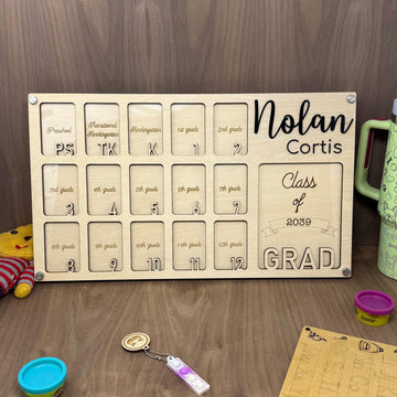 Pre K to Graduation School Picture Frame - Custom Name Photo Display