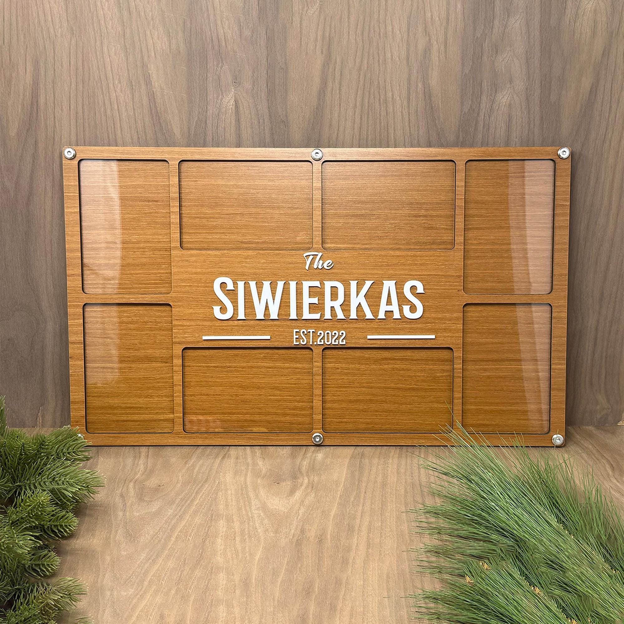 Personalized Family Collage Frame - Wooden Wall Decor