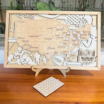 Personalized Football Stadium Map with Stand - NFL Bucket List