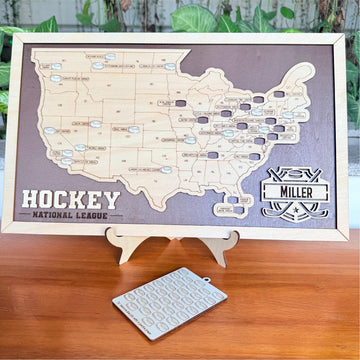 Personalized NHL Arena Travel Map - Ice Hockey Bucket List
