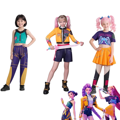 Craftpilot K-Pop Huntrix Kids Cosplay Costume Set - 3 Characters (No Wig) 130cm