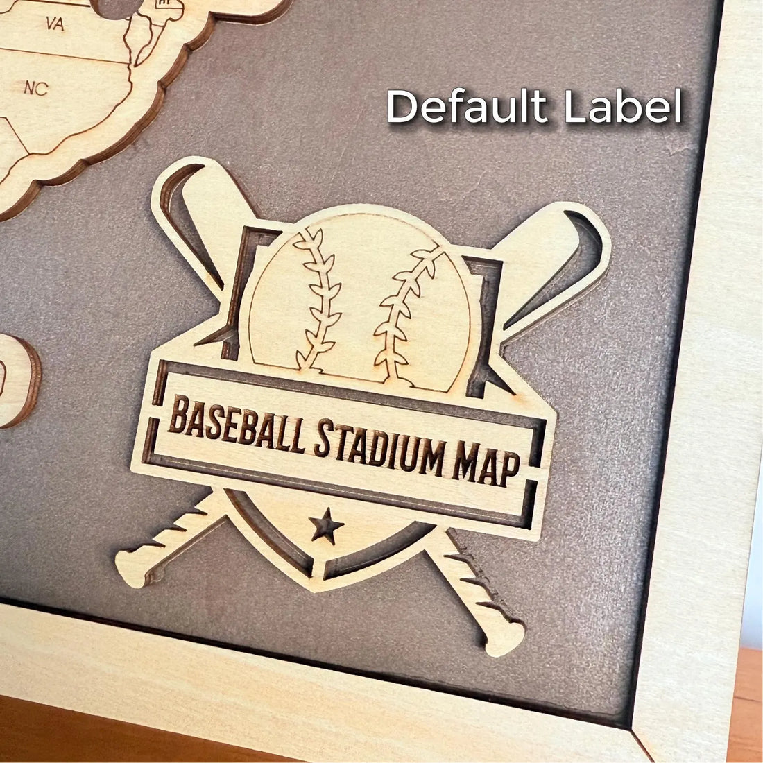Personalized MLB Stadium Map - Baseball Fan Gift in a warm Craft Pilot product setting