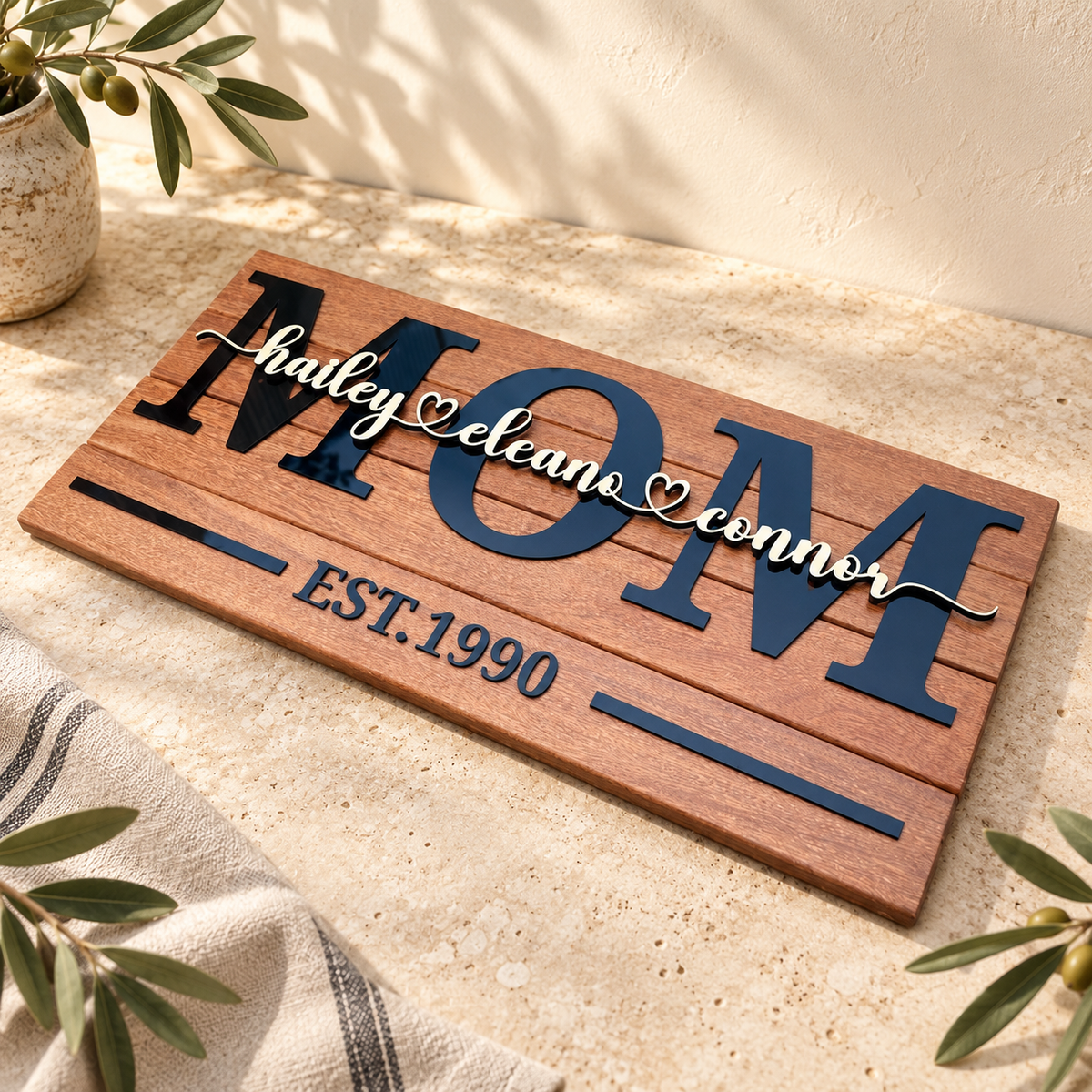 Personalized Mom Sign with Names