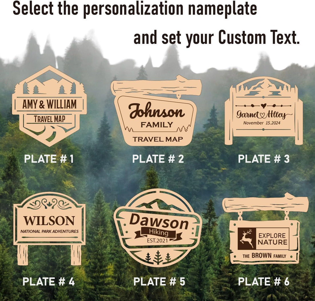 Custom Wooden US National Parks Tracker Map with Stand