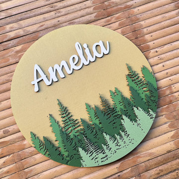 Woodland Baby Name Sign for Rustic Nursery Decor