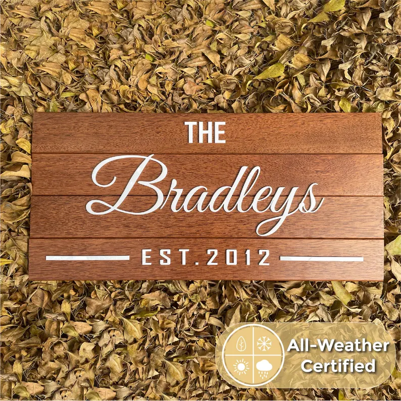 Engraved IPE Wood Rustic Sign