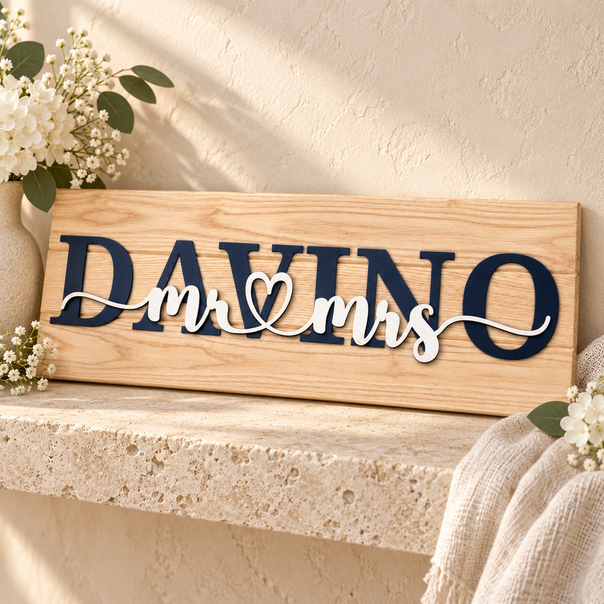 DAVINO wedding sign alternate angle